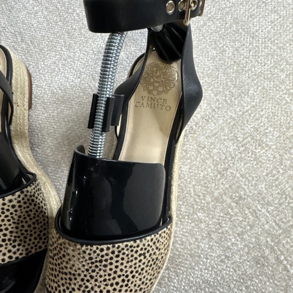 Vince Camuto Espadrille Sandals Women's 9M Kathalia Cow Hair Leopard Platform - Picture 4 of 6